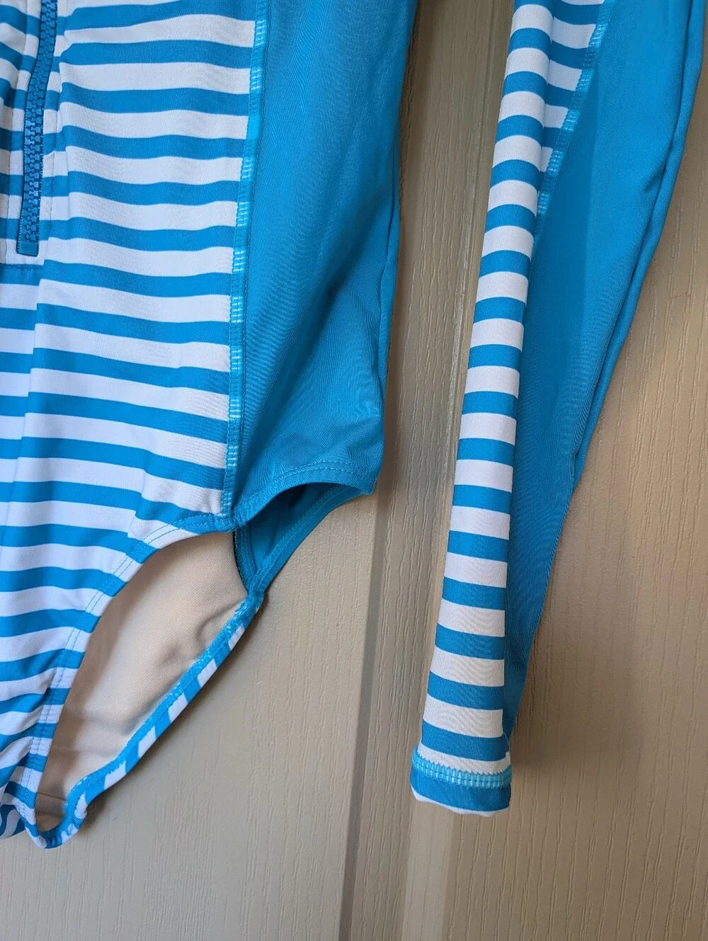 Cabana Life Striped Rashguard Paddleboard Unisuit Blue/White - Size S